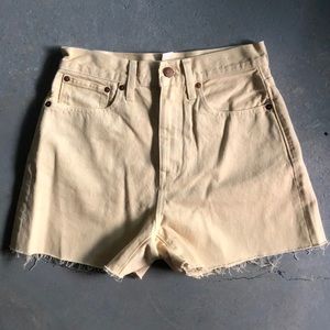 Brand new Madewell pastel yellow denim shorts